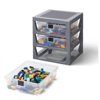 LEGO® STORAGE organizér se třemi zásuvkami šedý