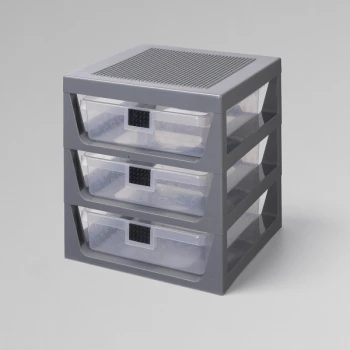LEGO® STORAGE organizér se třemi zásuvkami šedý