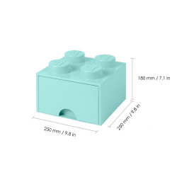 LEGO® STORAGE BOX 4 Úložný box aqua se šuplíky