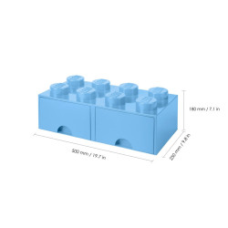 LEGO® STORAGE BOX 8 Úložný box světle modrý s šuplíky