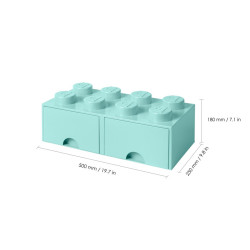 LEGO® STORAGE BOX 8 Úložný box aqua s šuplíky