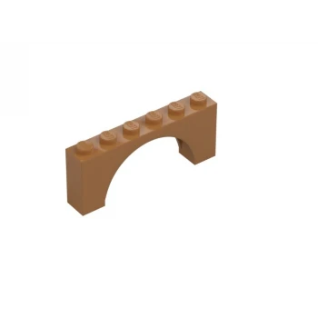 LEGO® DÍLY Kostka s obloukem 1X6X2 Hnědonugátová středně - 15254