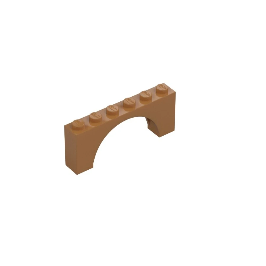 LEGO® DÍLY Kostka s obloukem 1X6X2 Hnědonugátová středně - 15254