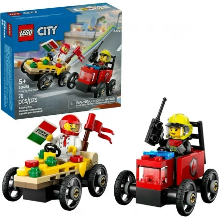 LEGO® 60458 CITY Závodní balíček: Rozvoz pizzy vs. hasičské auto