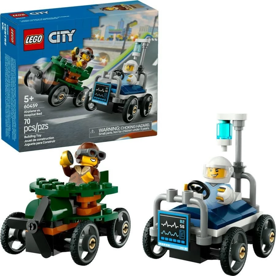 LEGO® 60459 CITY Závodní balíček: Letadlo vs. nemocniční lůžko
