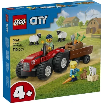 LEGO® 60461 CITY Červený traktor s přívěsem a ovcemi