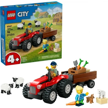 LEGO® 60461 CITY Červený traktor s přívěsem a ovcemi