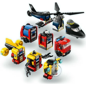 LEGO® 60462 CITY Remix: Helikoptéra, hasičský vůz a ponorka