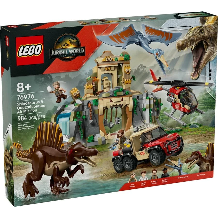 LEGO® 76976 JURASSIC Letecká mise se spinosaurem a quetzalcoatlem