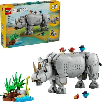LEGO® 31171 CREATOR Divoká zvířata: Majestátní nosorožec s ptáčky