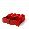 LEGO® STORAGE BOX 8 Úložný box červený s šuplíky