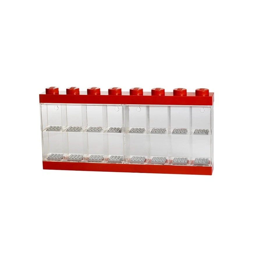 LEGO® sběratelská vitrínka na 16 minifigurek - červená