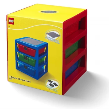 LEGO® STORAGE organizér se třemi zásuvkami červený