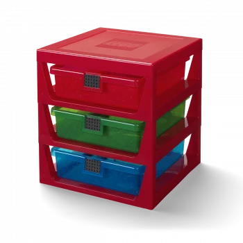 LEGO® STORAGE organizér se třemi zásuvkami červený