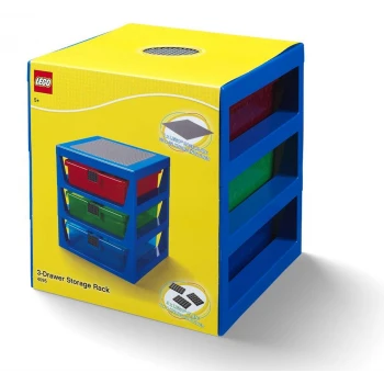 LEGO® STORAGE organizér se třemi zásuvkami modrý