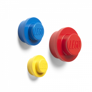 LEGO® 4016 ICONIC Věšák na zeď, 3 ks - žlutá, modrá, červená