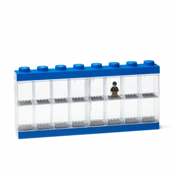 LEGO® sběratelská vitrínka na 16 minifigurek - modrá