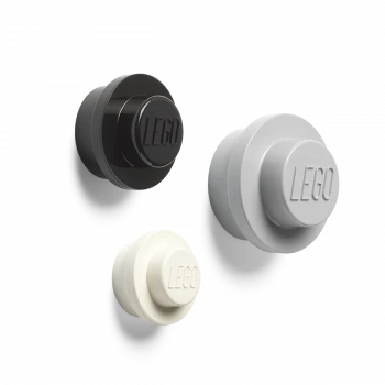 LEGO® 4016 ICONIC Věšák na zeď, 3 ks - bílá, černá, šedá