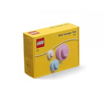 LEGO® 4016 ICONIC Věšák na zeď, 3 ks - bílá, světle modrá, růžová