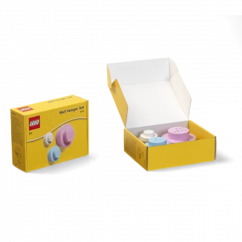 LEGO® 4016 ICONIC Věšák na zeď, 3 ks - bílá, světle modrá, růžová