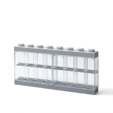 LEGO® sběratelská vitrínka na 16 minifigurek - šedá