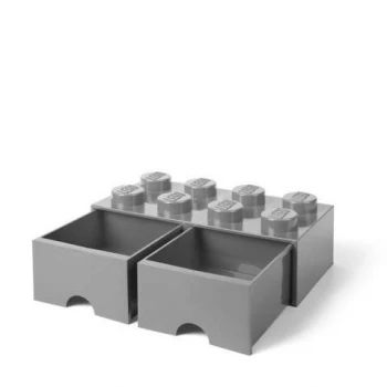 LEGO® STORAGE BOX 8 Úložný box světle šedý s šuplíky