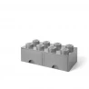 LEGO® STORAGE BOX 8 Úložný box světle šedý s šuplíky