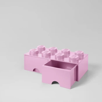LEGO® STORAGE BOX 8 Úložný box světle růžový s šuplíky