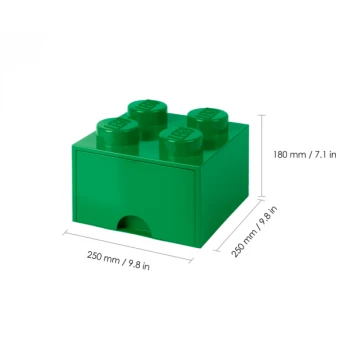 LEGO® STORAGE BOX 4 Úložný box zelený s šuplíky
